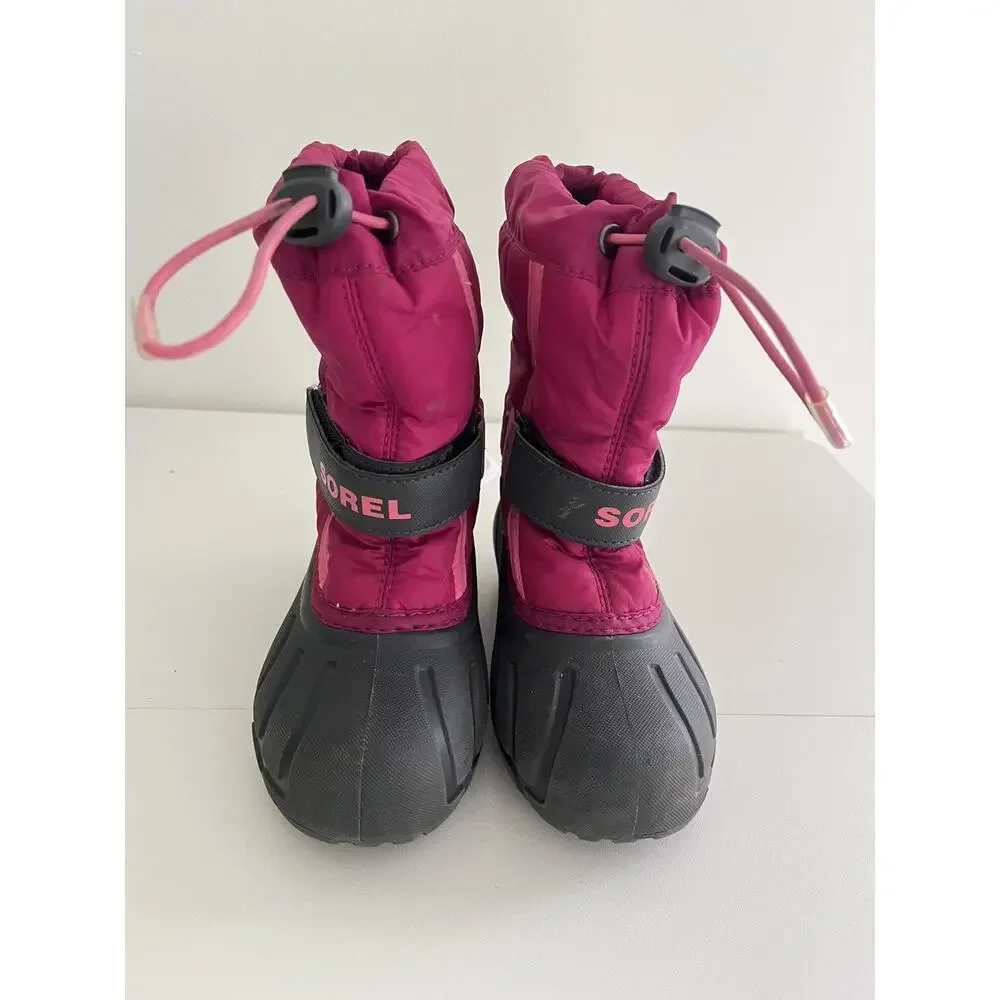 Sorel Kids Pink and Dark Gray Snow Boots